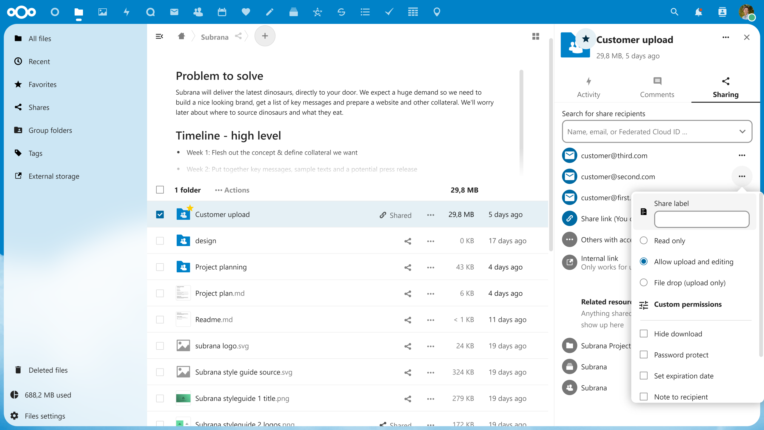 Nextcloud Files Secure File Drop