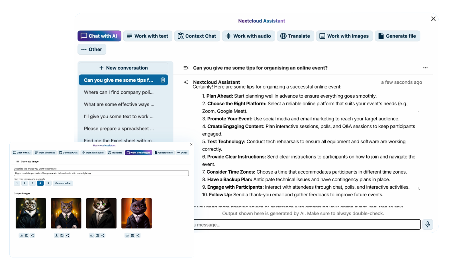Nextcloud Assistant Interface
