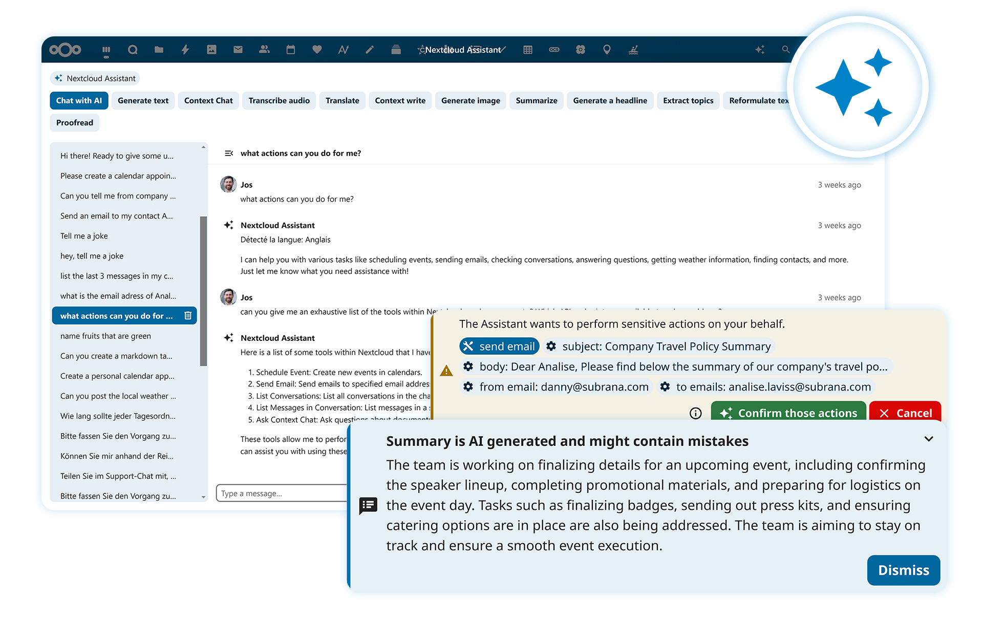 Nextcloud Assistant Agent Capabilities