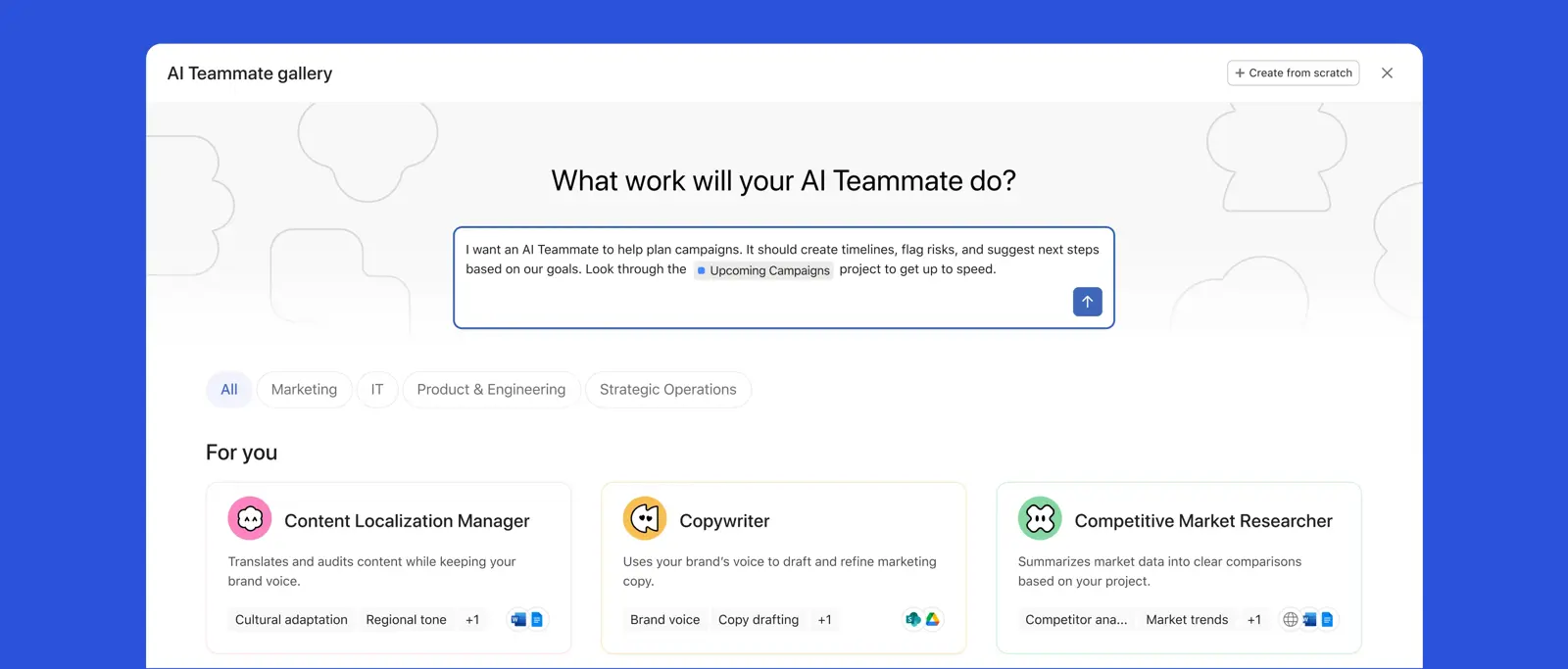 Asana AI 工作管理平台界面